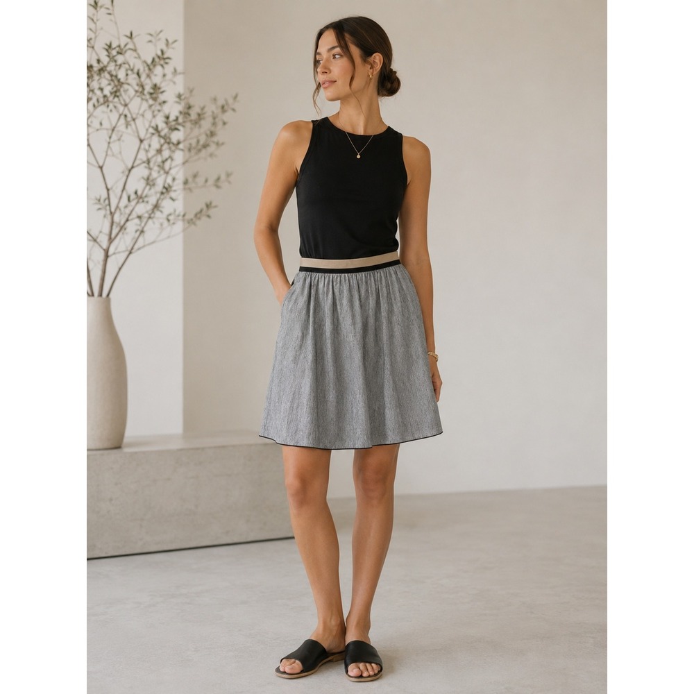Rag & Bone Svea Skirt Black White Stripe A-Line Side Zip 8 Monochrome Modern
